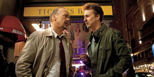 BIRDMAN (2014)Michael Keaton as "Riggan" and Edward Norton as "Mark."